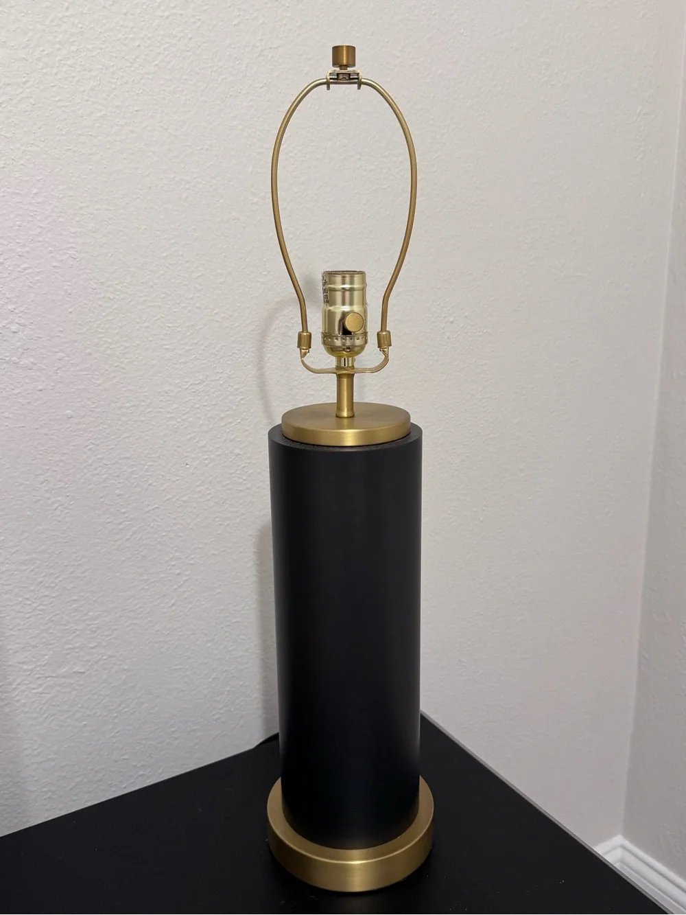 West Elm Pillar Table Lamp Base Dark Bronze Brass 25
